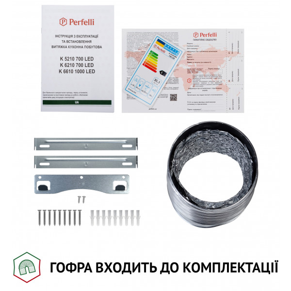 Фото - Витяжка декоративна Perfelli K 6610 BL 1000 LED