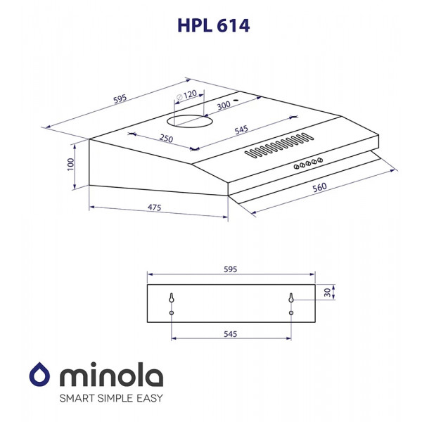 Фото - Вытяжка традиционная Minola HPL 614 WH
