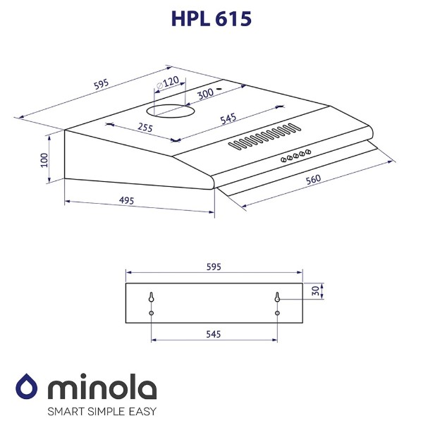 Фото - Витяжка традиційна Minola HPL 615 I