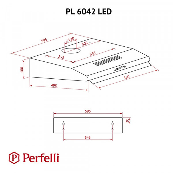Фото - Вытяжка традиционная Perfelli PL 6042 W LED