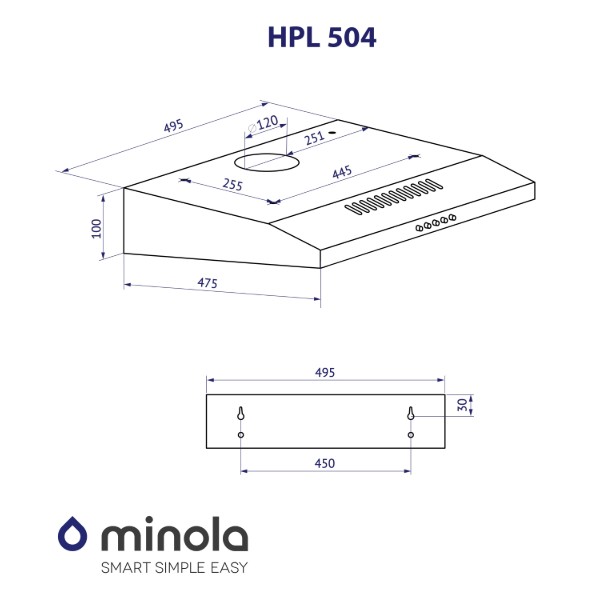 Фото - Вытяжка традиционная Minola HPL 504 BL