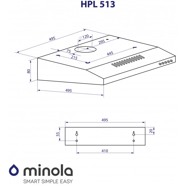 Фото - Витяжка традиційна Minola HPL 513 WH