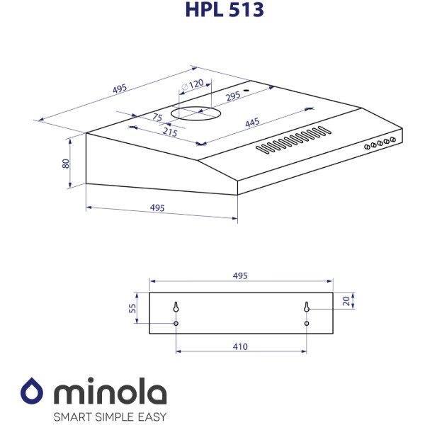 Фото - Витяжка традиційна Minola HPL 513 BR