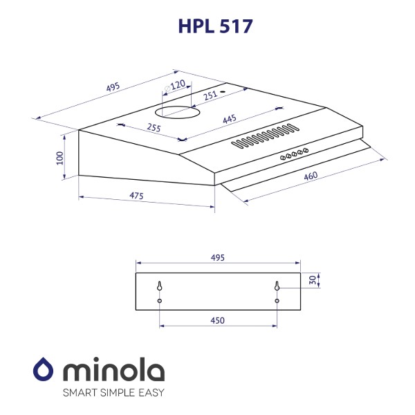 Фото - Вытяжка традиционная Minola HPL 517 BL
