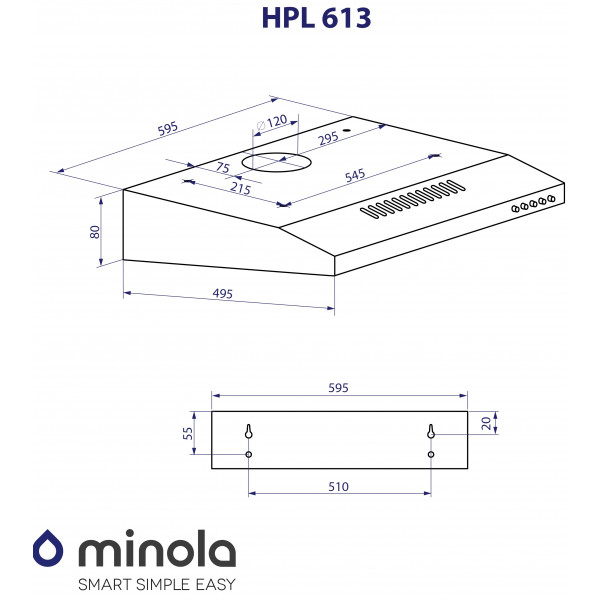 Фото - Вытяжка традиционная Minola HPL 613 BL