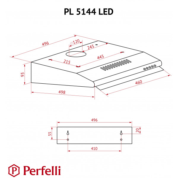 Фото - Витяжка традиційна Perfelli PL 5144 Dark BR LED
