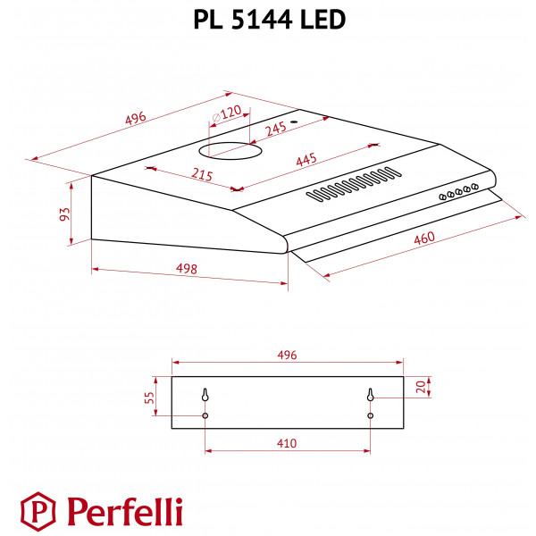 Фото - Вытяжка традиционная Perfelli PL 5144 I LED