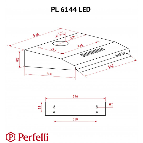 Фото - Витяжка традиційна Perfelli PL 6144 Dark BR LED