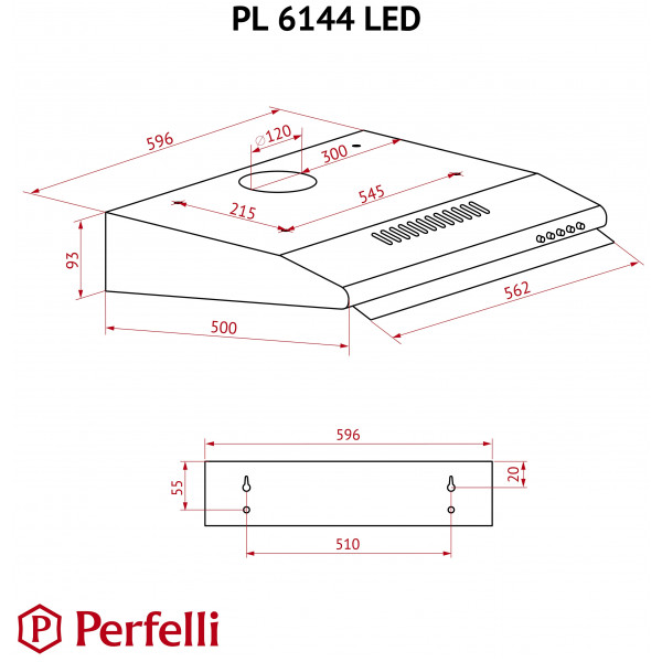 Фото - Вытяжка традиционная Perfelli PL 6144 I LED