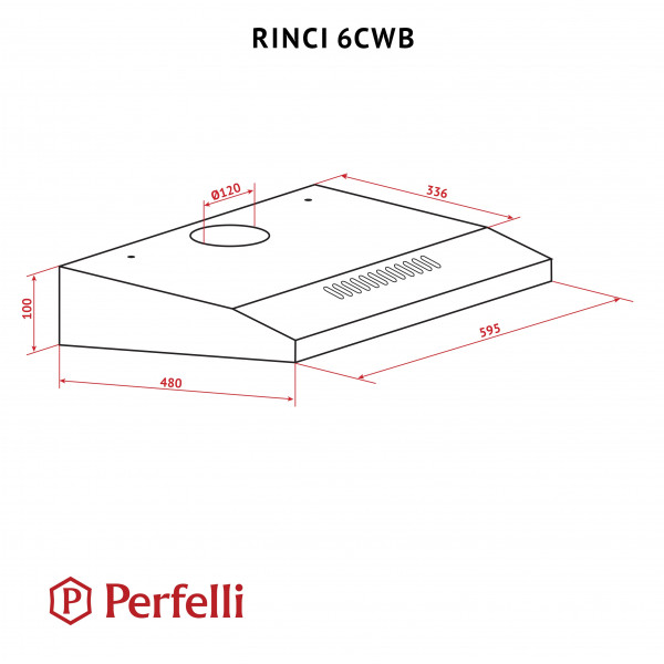 Фото - Витяжка традиційна Perfelli RINCI 6CWB NERO