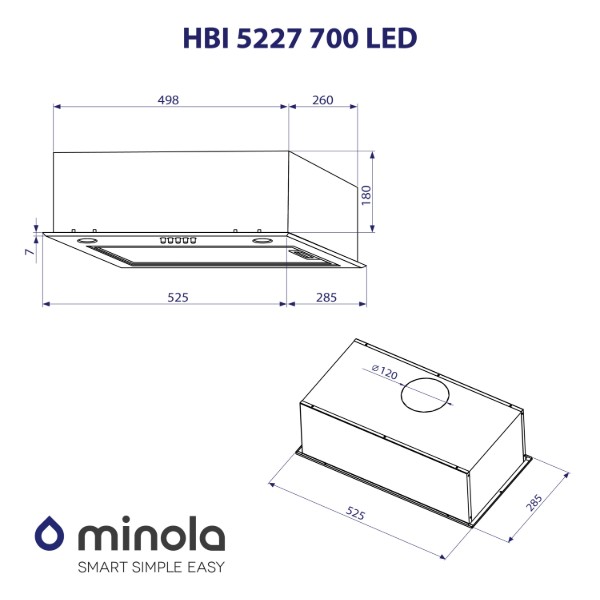 Фото - Вытяжка встраиваемая Minola HBI 5227 I 700 LED