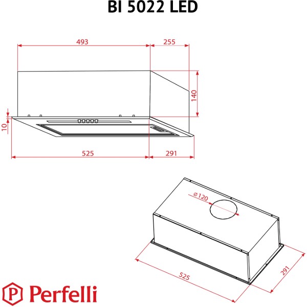Фото - Витяжка вбудована Perfelli BI 5022 BL LED