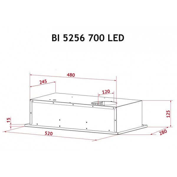 Фото - Вытяжка встраиваемая Perfelli BI 5256 BL 700 LED