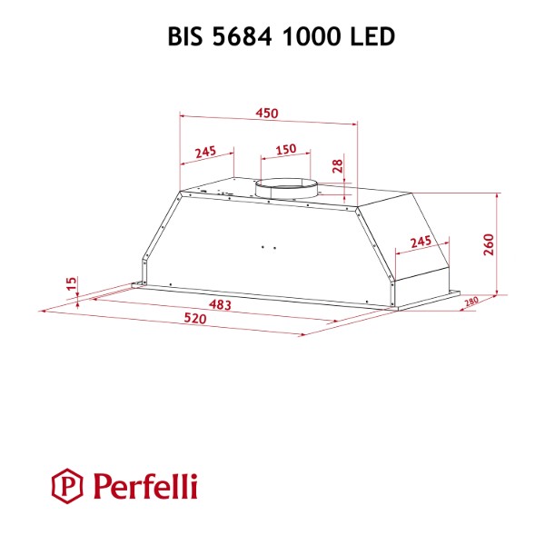 Фото - Вытяжка встраиваемая Perfelli BIS 5684 WH 1000 LED