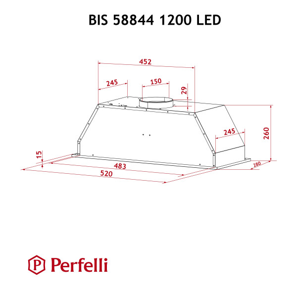 Фото - Вытяжка встраиваемая Perfelli BIS 58844 WH 1200 LED