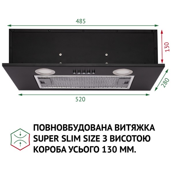 Фото - Вытяжка встраиваемая Perfelli BI 5252 BL 700 LED