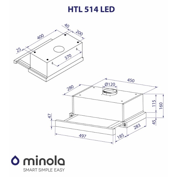 Фото - Вытяжка встраиваемая Minola HTL 514 I LED