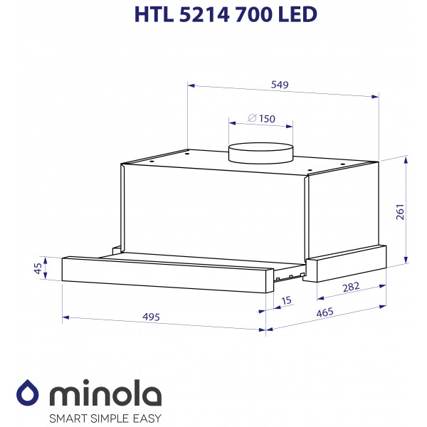 Фото - Вытяжка встраиваемая Minola HTL 5214 BL 700 LED