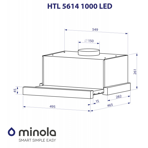 Фото - Вытяжка встраиваемая Minola HTL 5614 I 1000 LED