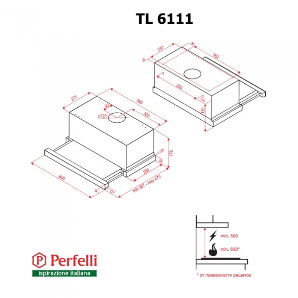 Фото - Вытяжка встраиваемая Perfelli TL 6111 I