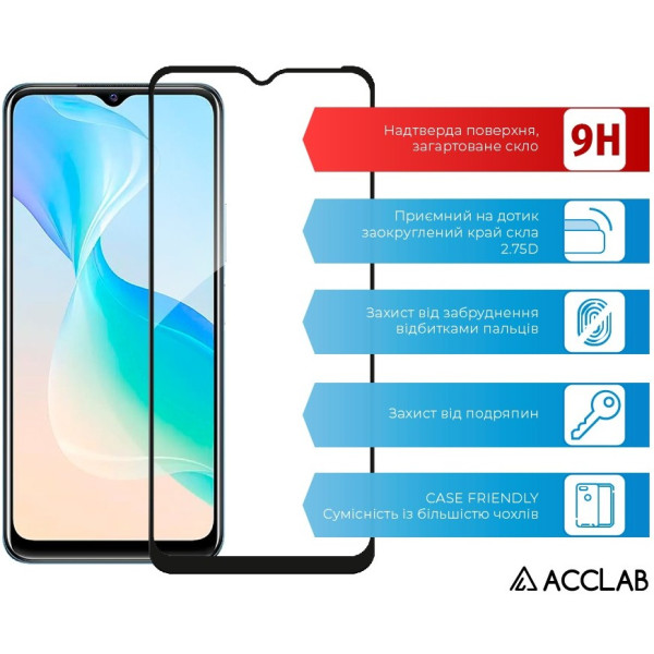 Фото - Захисне скло для смартфону ACCLAB Full Glue for VIVO Y33S Black (1283126526879)