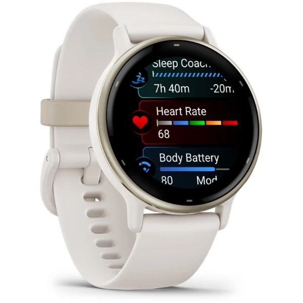Фото - Смарт-часы Garmin vivoactive 5 Ivory/Cream Gold (010-02862-11)
