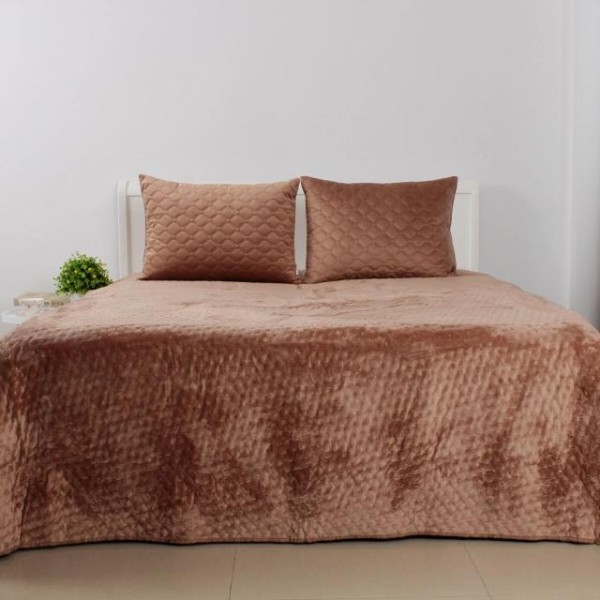 Фото - Покривало двоспальне ТЕП VELOUR 220х240 см Капучiно/Зiрочка (4-00517_31708)