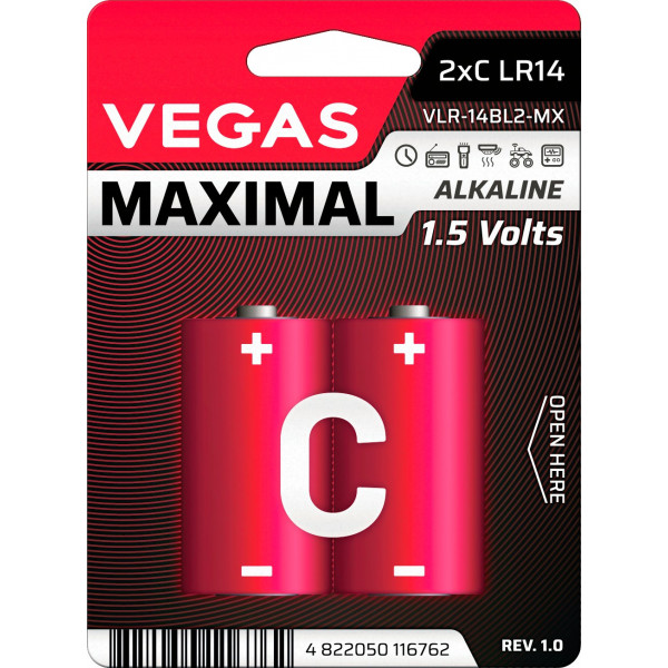 Фото - Батарейка тип C (LR-14) Vegas Maximal VLR-14BL2-MX