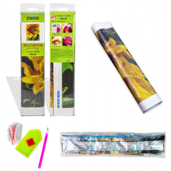 Фото - Алмазний живопис Strateg Золоті оленята 30х40 см (JSDF82148)