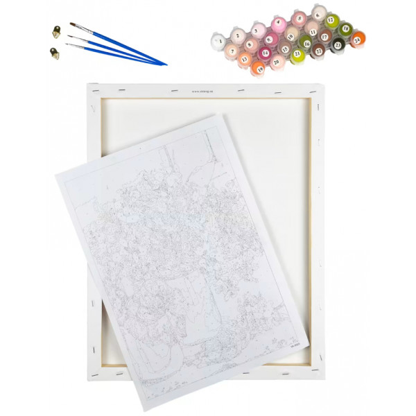 Фото - Картина за номерами Strateg Чорне з білим 40х50 см (DY304)