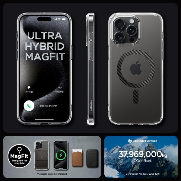 Фото - Чохол для смартфону Spigen for Apple iPhone 15 Pro Ultra Hybrid MagFit, Carbon Fiber (ACS06717)