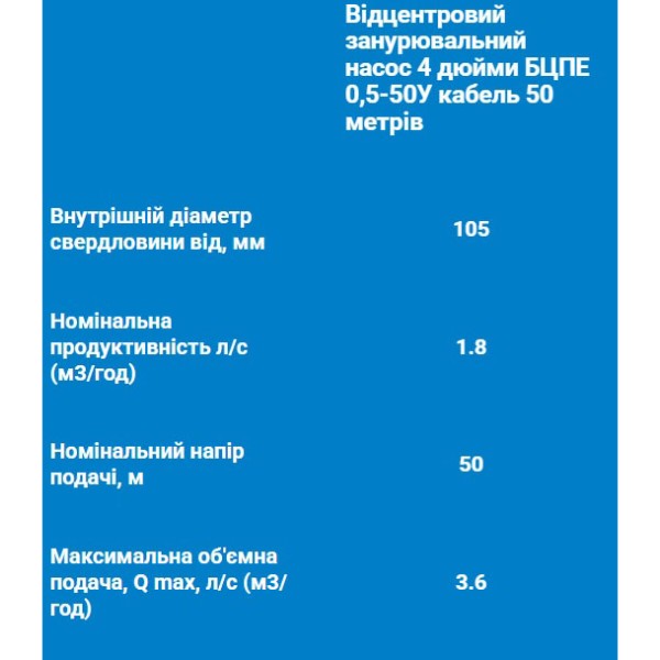 Фото - Погружной насос Водолій БЦПЕ  0,5-50У*