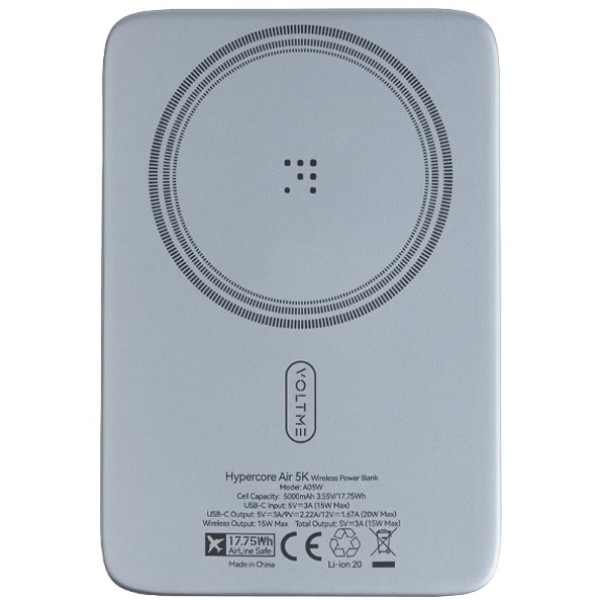 Фото - Батарея мобильная Voltme Hypercore Air 5K A05W Wireless Power Bank 5 000mAh Dark Grey (B3055)
