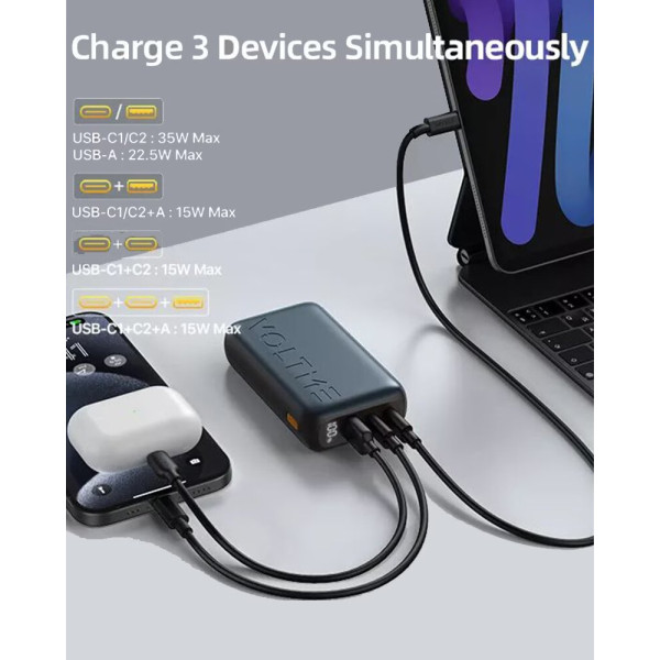 Фото - Батарея мобільна Voltme Hypercore Trio 10 000mAh Deep Blue (B3026)