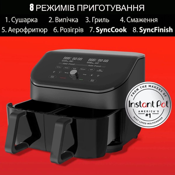 Фото - Уценка - Мультипечь Instant Vortex Plus Double Basket ClearCook