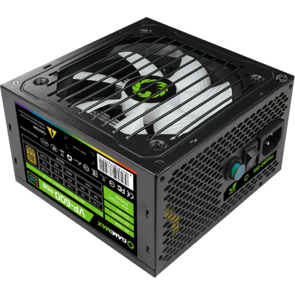 Фото - Блок питания для ПК Gamemax ATX 600W,RGB,box, APFC, 12см,80+ (VP-600-RGB)
