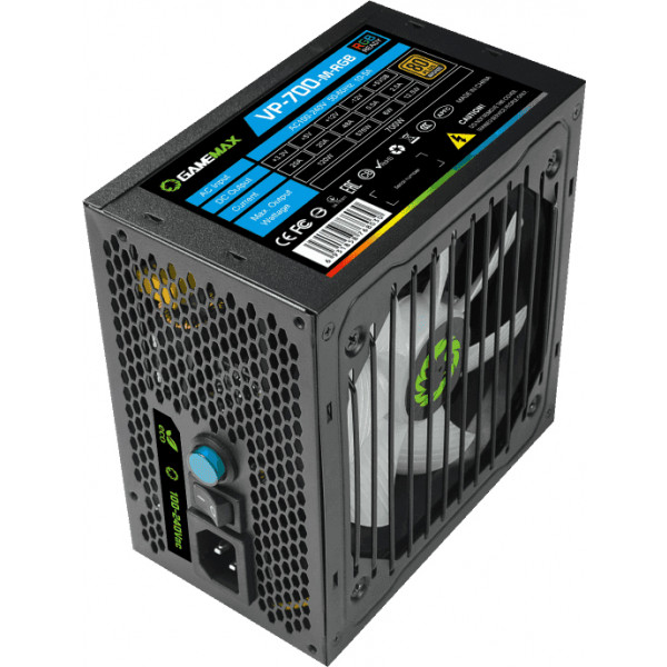 Фото - Блок питания для ПК Gamemax ATX 700W,RGB,modular, APFC, 12см,80+ (VP-700-M-RGB)