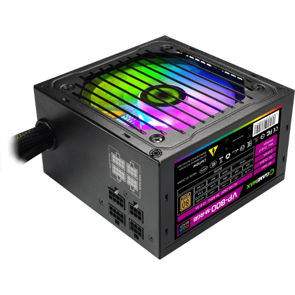 Фото - Блок питания для ПК Gamemax ATX 800W,RGB,modular, APFC, 12см,80+ (VP-800-M-RGB)