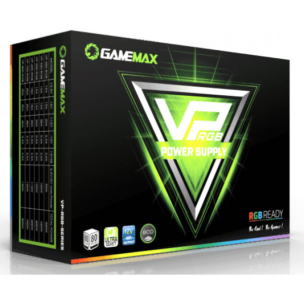 Фото - Блок питания для ПК Gamemax ATX 800W,RGB,box, APFC, 12см,80+ (VP-800-RGB)