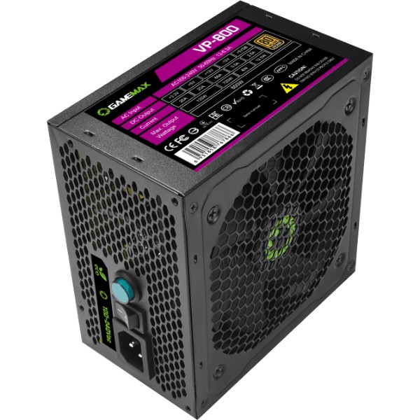 Фото - Блок питания для ПК Gamemax ATX 800W, box, APFC, 12см,80+ (VP-800)