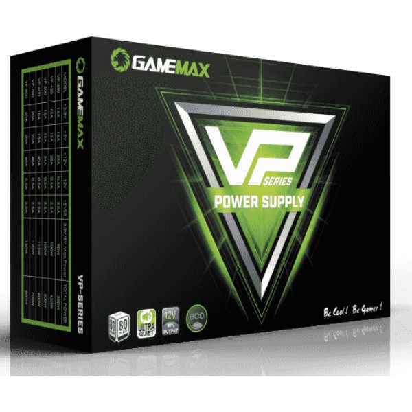 Фото - Блок питания для ПК Gamemax ATX 800W, box, APFC, 12см,80+ (VP-800)