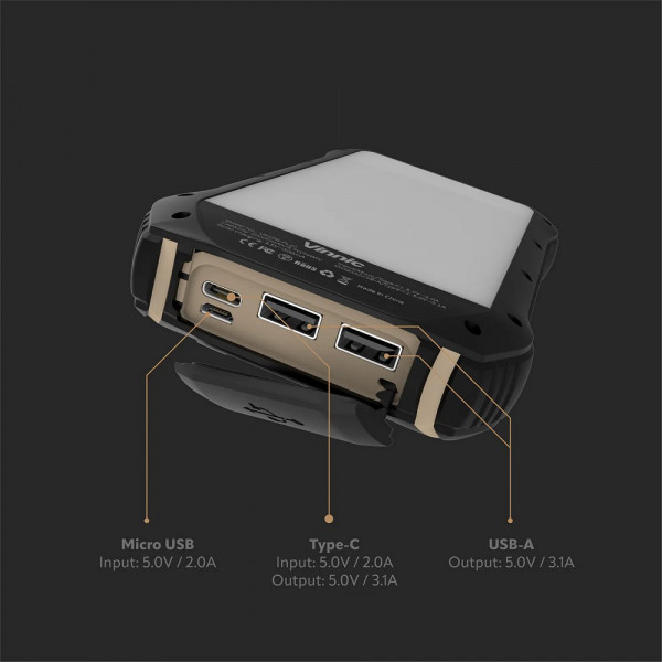 Фото - Батарея мобильная Vinnic SACA PEAK Solar 20000 mAh 15W (VPSPB-FL20)