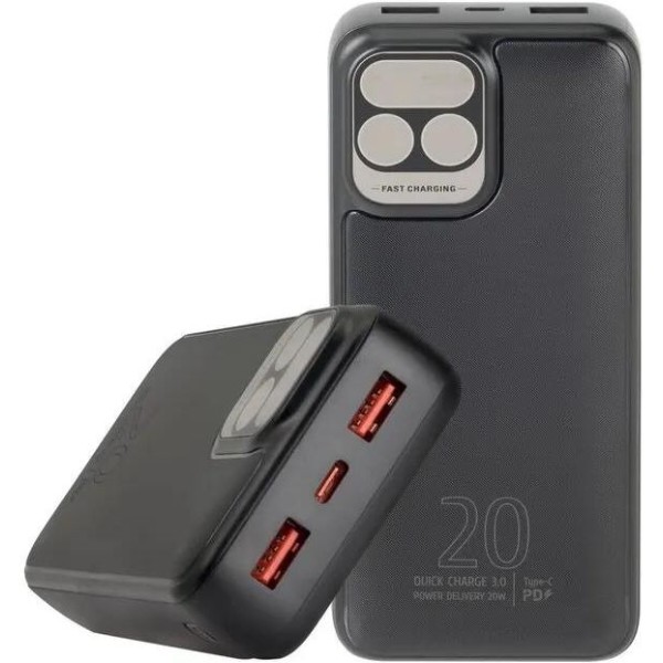 Фото - Батарея мобильная RIVACASE 20000 mA QC/PD 22,5 Вт (VA2521 Black)