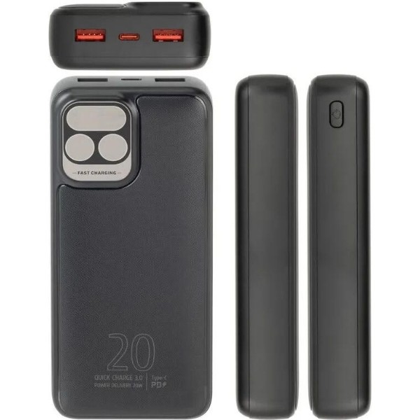 Фото - Батарея мобильная RIVACASE 20000 mA QC/PD 22,5 Вт (VA2521 Black)