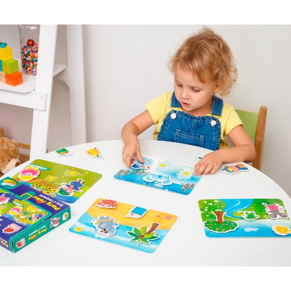 Фото - Настільна гра (3-4 роки) Vladi Toys з липучками "Яка пора року", укр (VT1302-25)