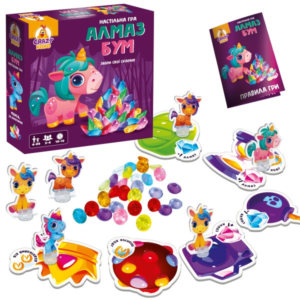 Фото - Настільна гра (3-4 роки) Vladi Toys маршрутна. Алмаз бум єдиноріжки (VT8055-31)