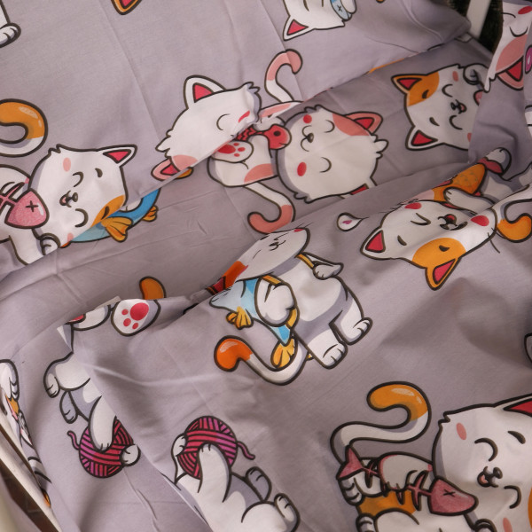 Фото - Комплект постільної білизни MirSon Бязь 17-0690 Моя ти киця 175х210 см (2200010403336)