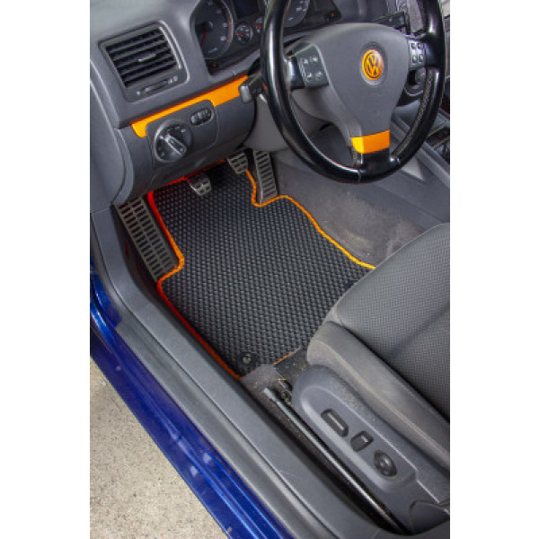 Фото - Килимки з екошкіри в салон авто передні EVAtech для Golf (V) MT 3-doors Volkswagen 2003-2009 5 покоління Htb EU (VW33072AB2TL4BBB)