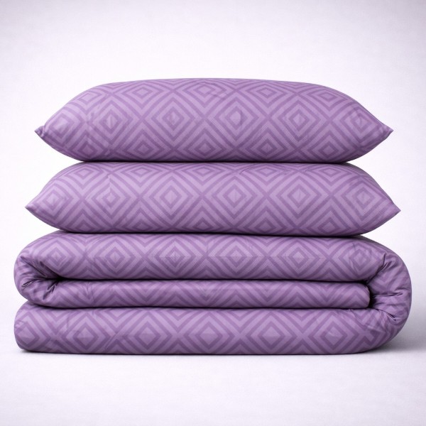 Фото - Комплект постільної білизни MirSon Бязь 17-0626 Geometry Purple 200х220 (2200008205485)
