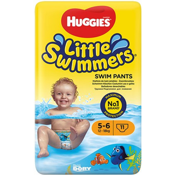 Фото - Одноразові підгузники-трусики для плавання Huggies Little Swimmers 5-6 (12-18 кг), 11 шт. (5029053538426)